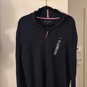Tommy Hilfiger Men’s Navy Quarter Zip Up Sweater L
